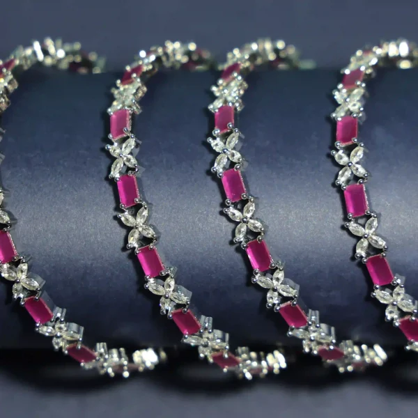 Designer Bangles Set Of Four Pink