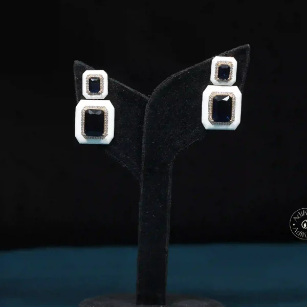 Designer Earrings Blue And White