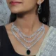 3 Layer Designer Necklace Set Dark Green