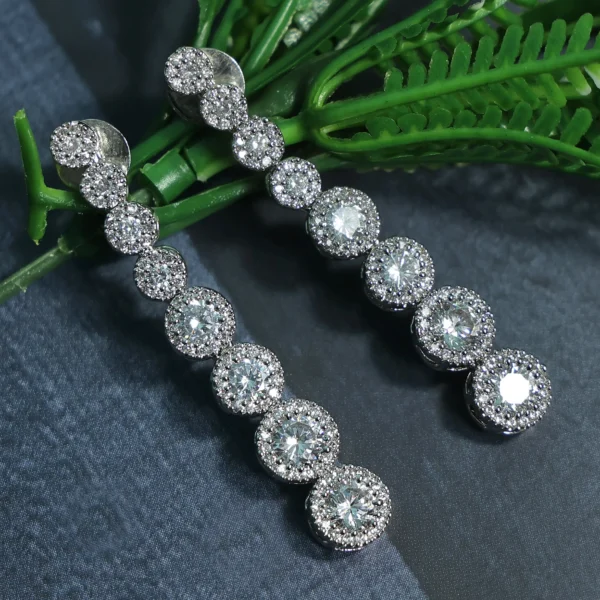 Designer Solitaire long Earrings