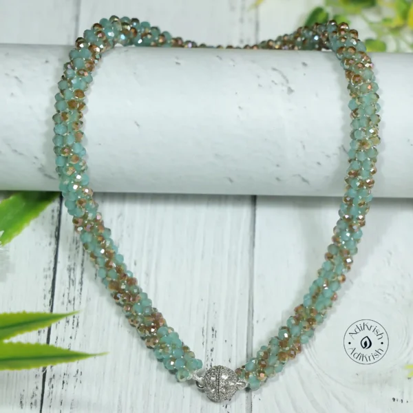 Multi Beaded Necklace With Embellished Magnetic Closure