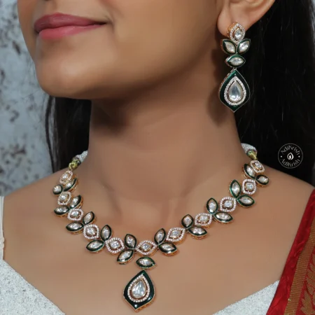 Polki Meena Designer Necklace Set