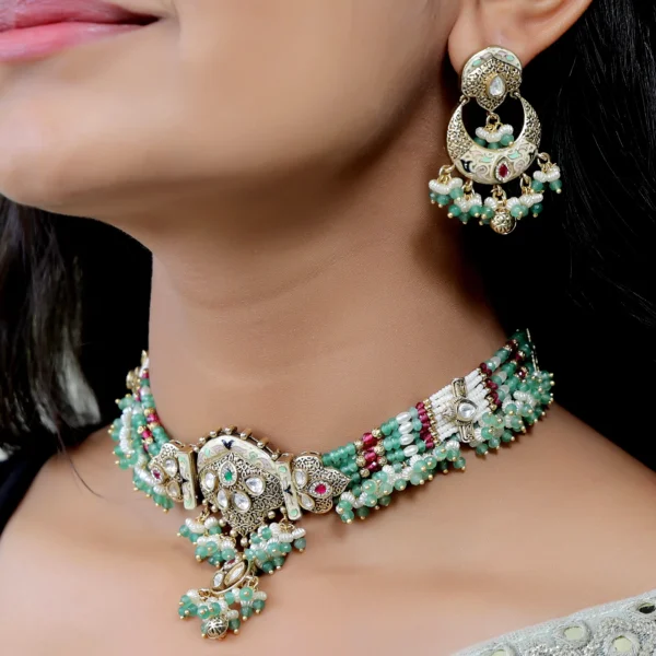 Antique Ethnic Designer Polki Necklace Set