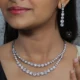 Oxodised Double layer American Diamond Necklace Set