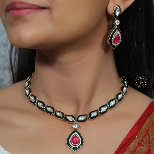 Kundan Meena Designer Necklace Set