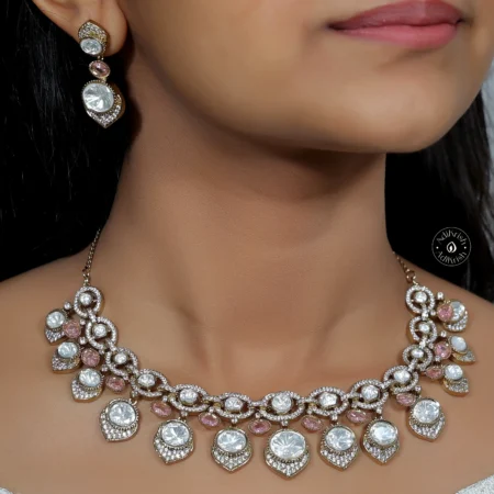 Mehandi Plated Designer Necklace Set