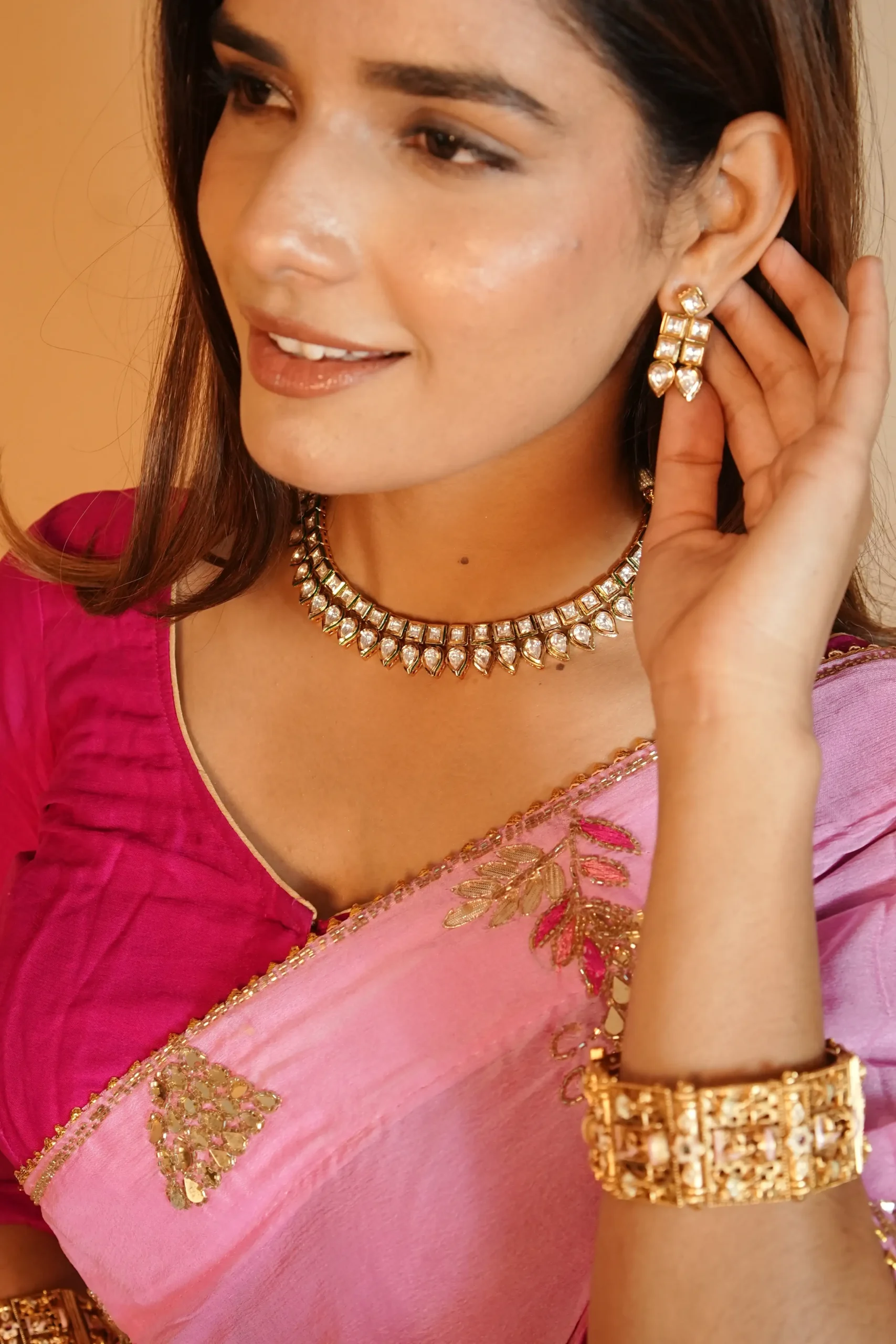 Polki Kundan Designer Necklace Set