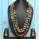 Three Layered Multicolor Kantha With Earrings