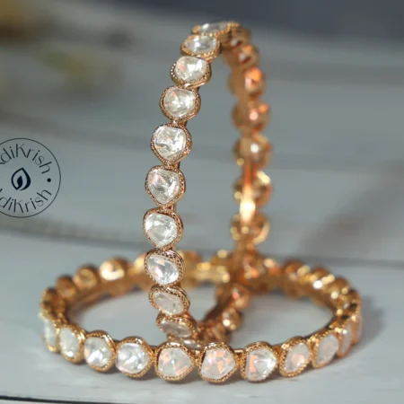 Gold Plated Polki Designer Bangles