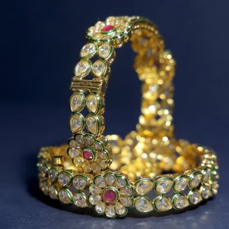 Antique Polki Kundan Bangles