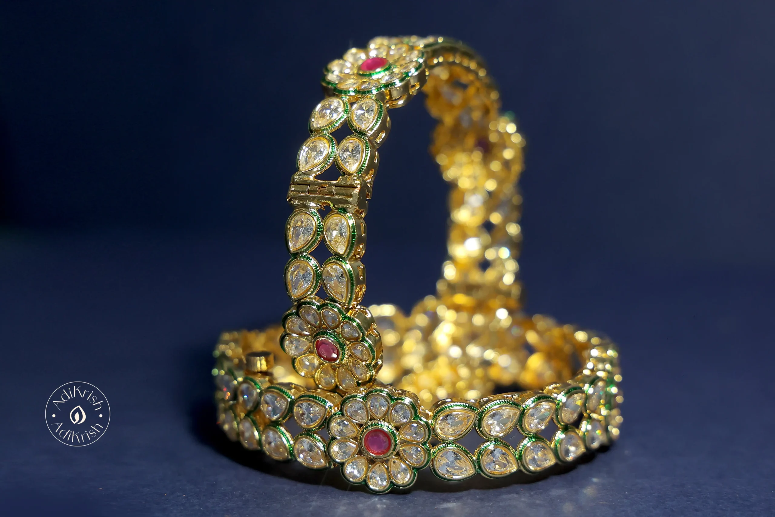 Antique Polki Kundan Bangles