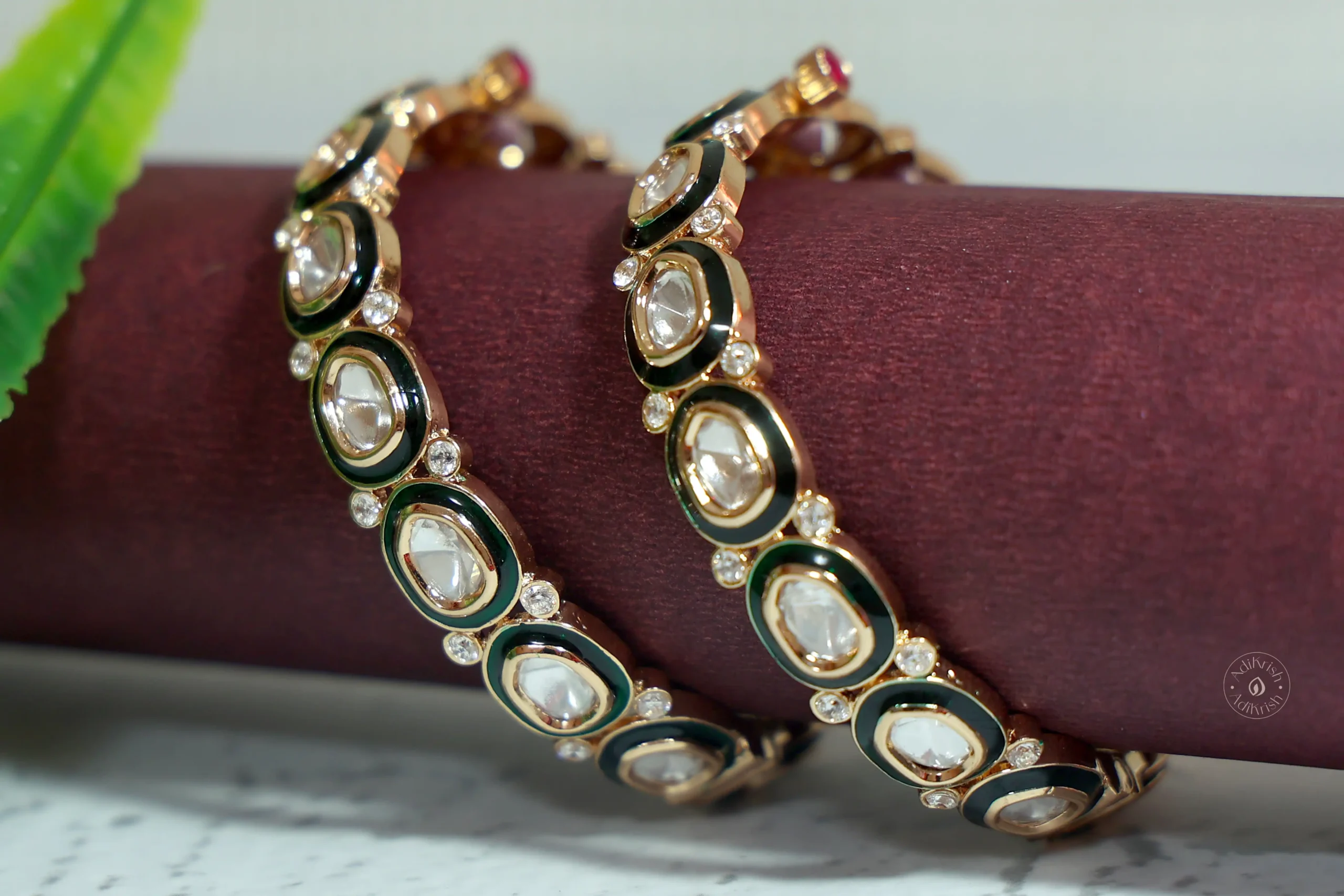 Premium Kundan Bangles With Meenakari