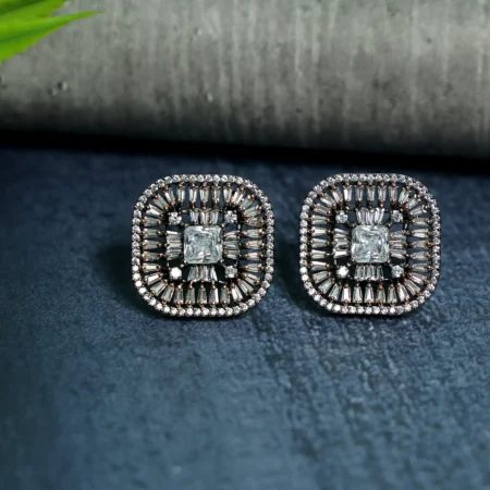 Oxidise Square Stud Designer Earrings