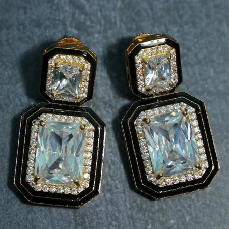 Gold Plated Octagon Earrings