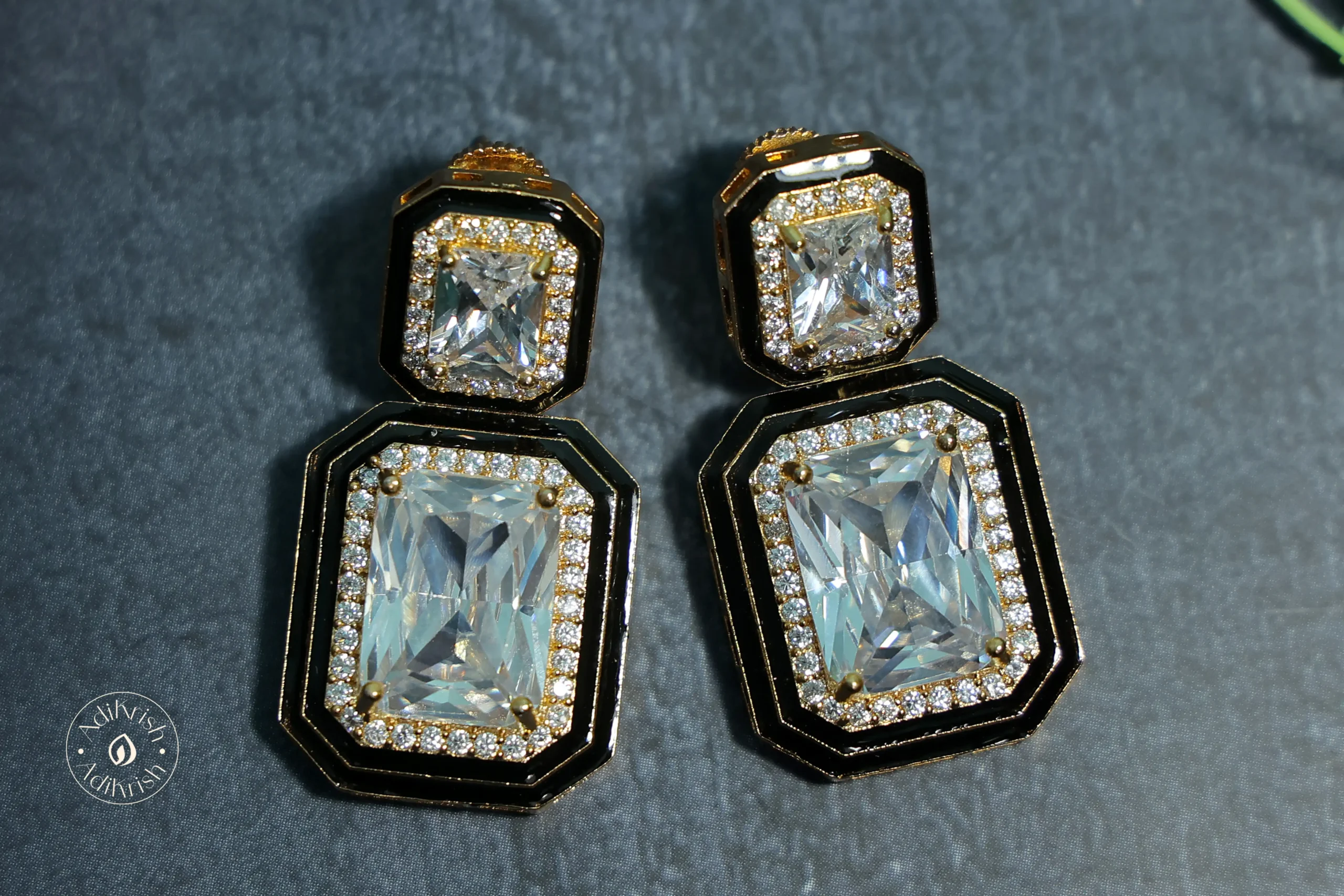 Gold Plated Octagon Earrings