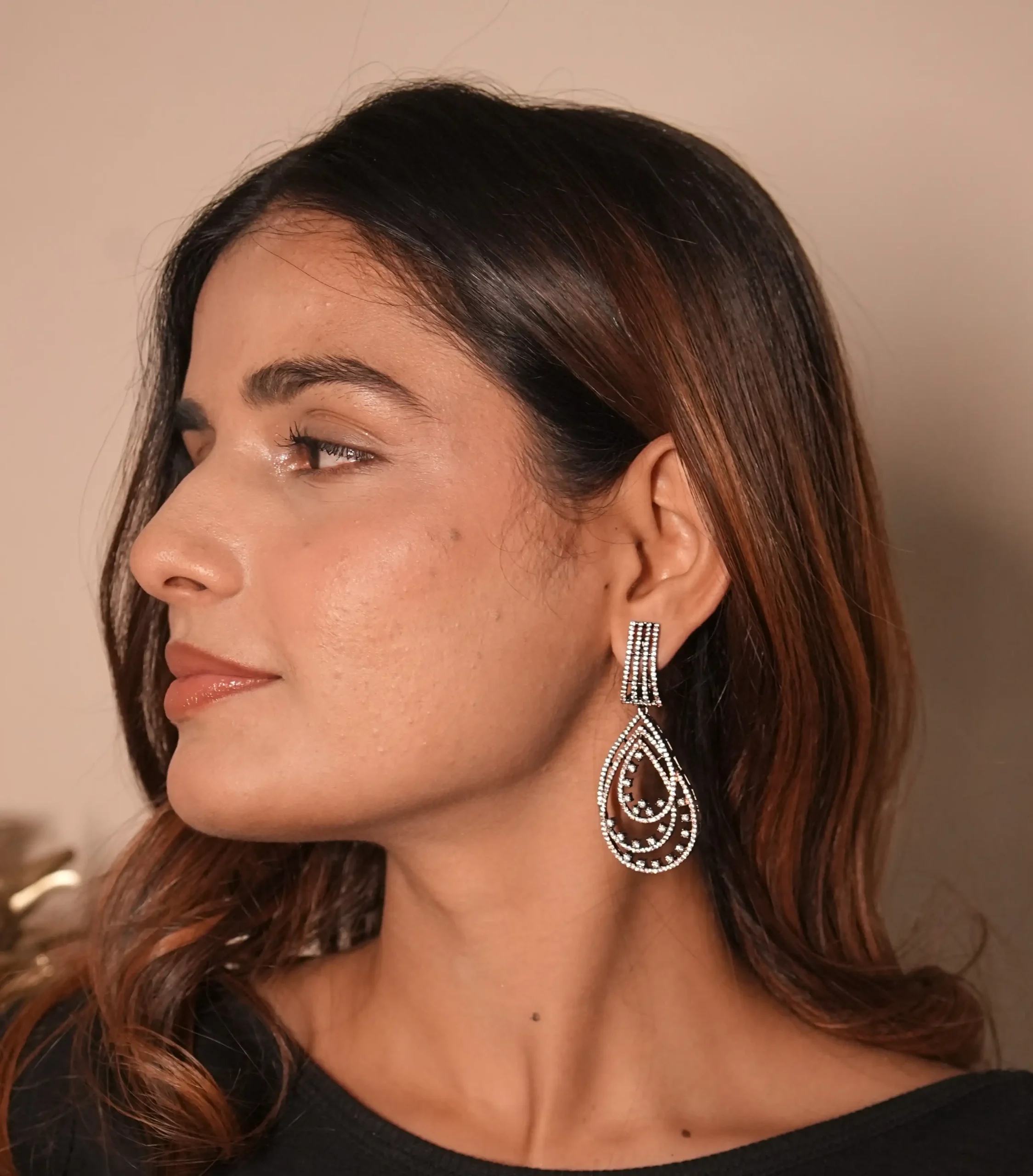 Oxidise Teardrop Classic Earrings