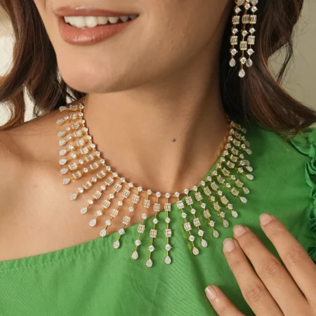 Designer Crystal Drop Necklace Set
