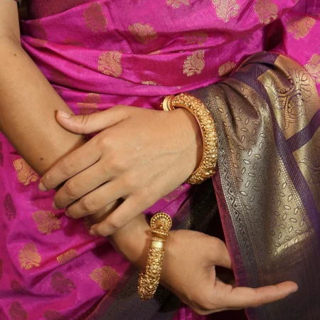 Gold Plated Fully Carved Openable Bangles