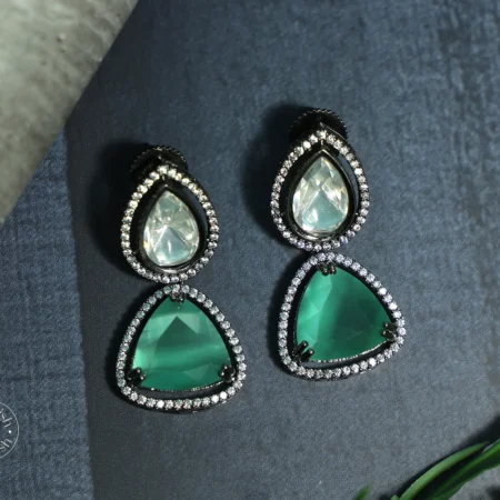 Oxidise Teardrop Shaped Classic Earrings