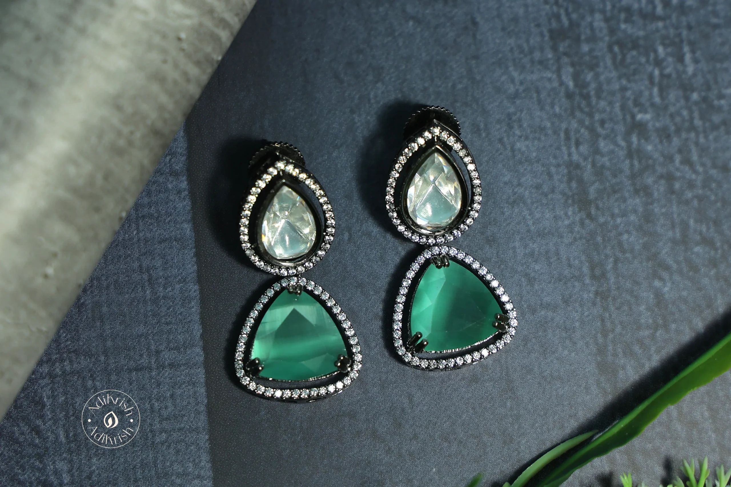 Oxidise Teardrop Shaped Classic Earrings