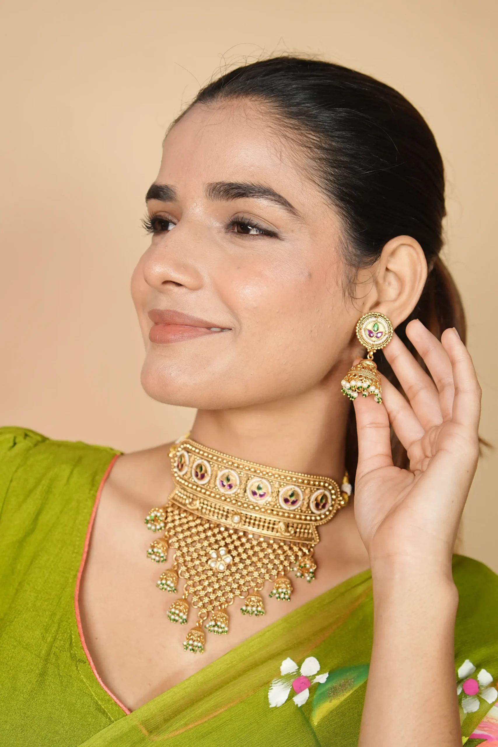 Rajasthani Antique Chokar Necklace Set