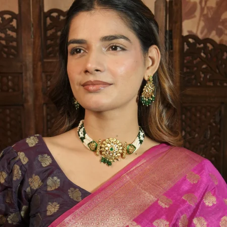 Traditional Kundan Choker Necklace Set