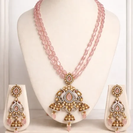 Pink Aura Statement Necklace Set