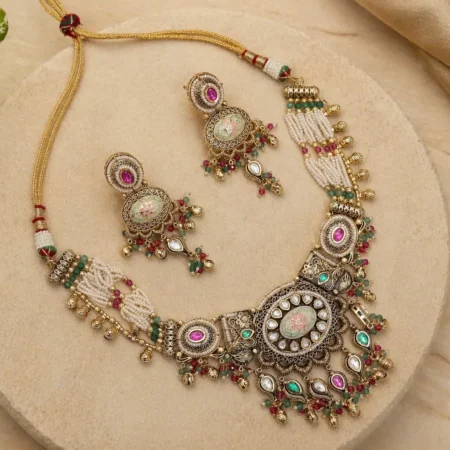 Maharani Polki Kundan Statement Necklace Set