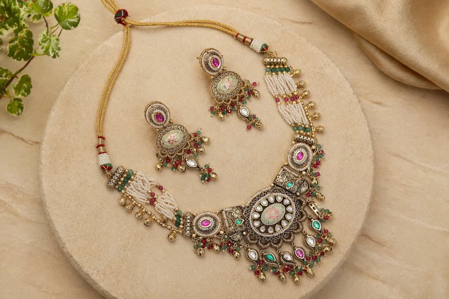 Maharani Polki Kundan Statement Necklace Set