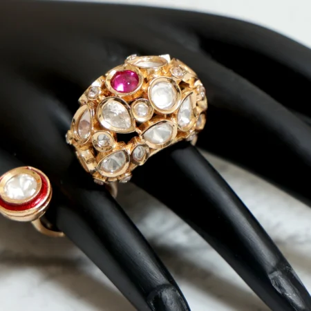 Royal Kundan Open Cuff Ring
