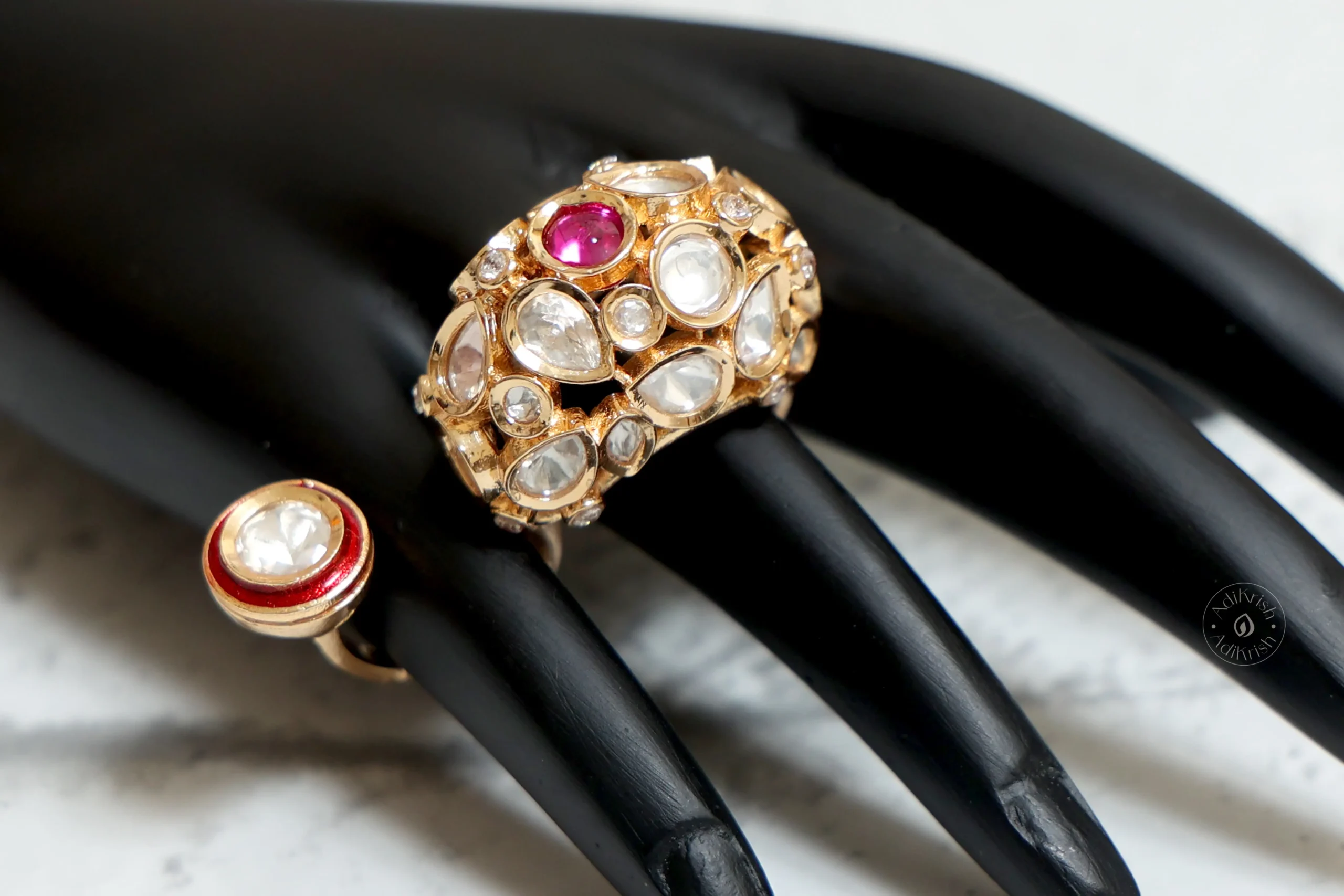 Royal Kundan Open Cuff Ring