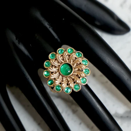 Green Aura Blossom Ring