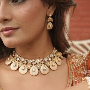 Royal Meenakari Kundan Drop Necklace Set